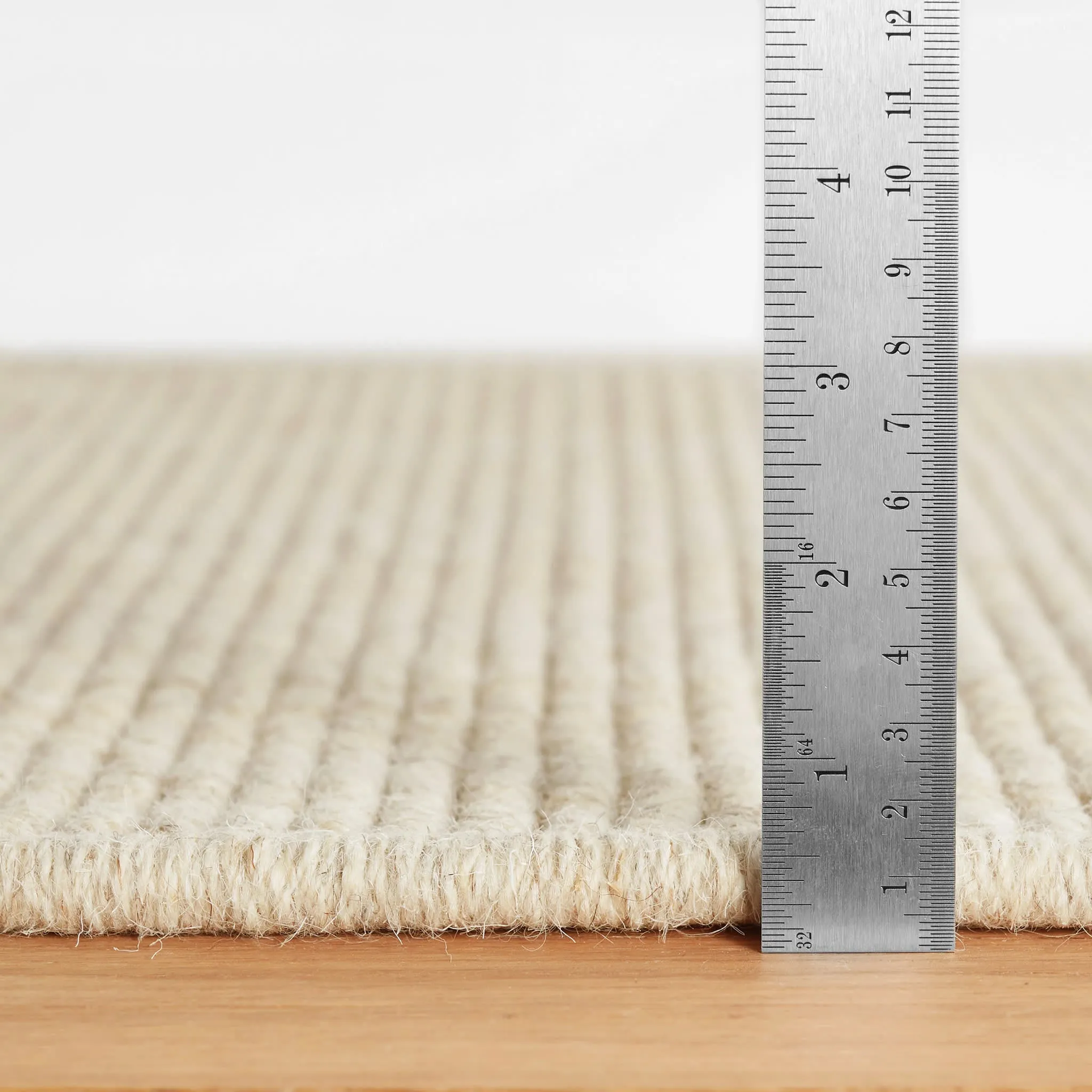 Warren Ticking Gold Woven Wool Custom Rug Swatch With Attached Rug Pad