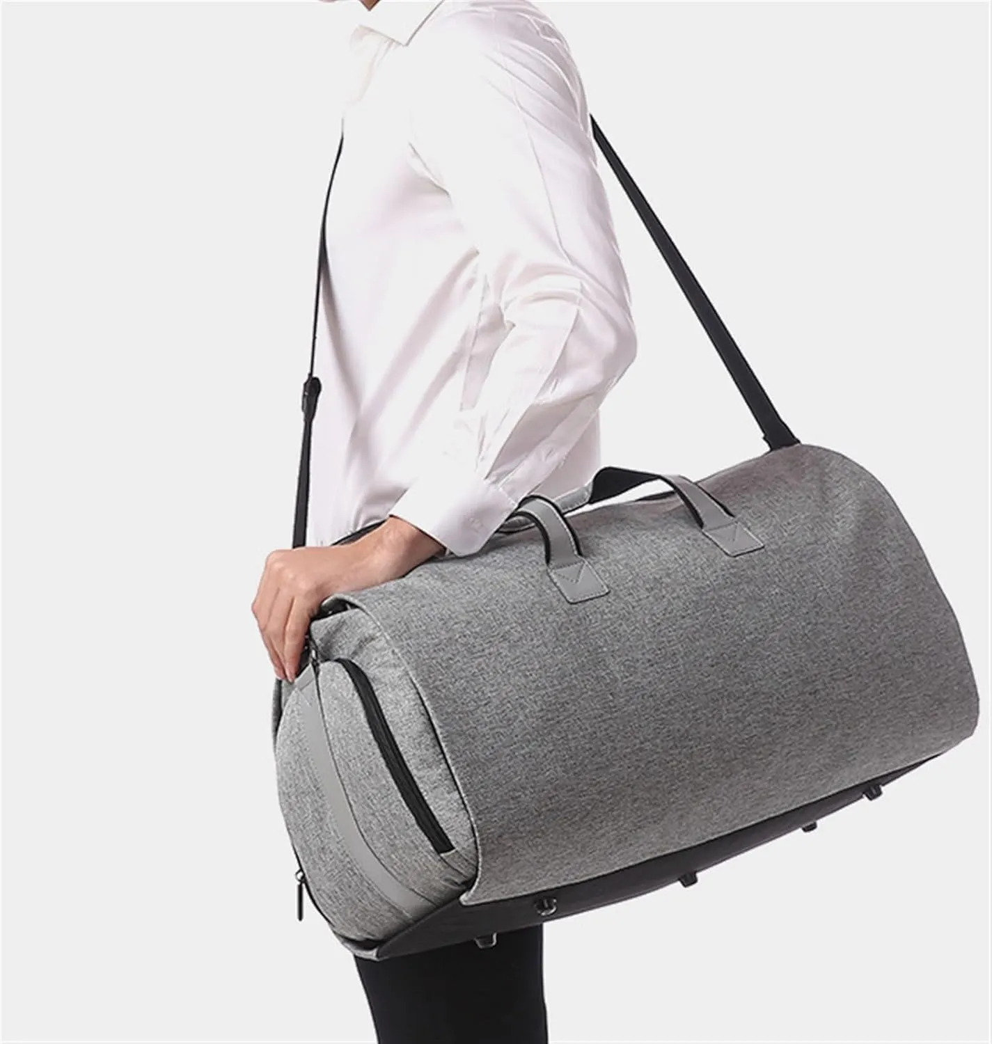 Weekender Travel Bag 19in Convertible Garment Bag with Separate Shoe Compartment Suit Travel Bags for Men Sport Gym Bag(B)