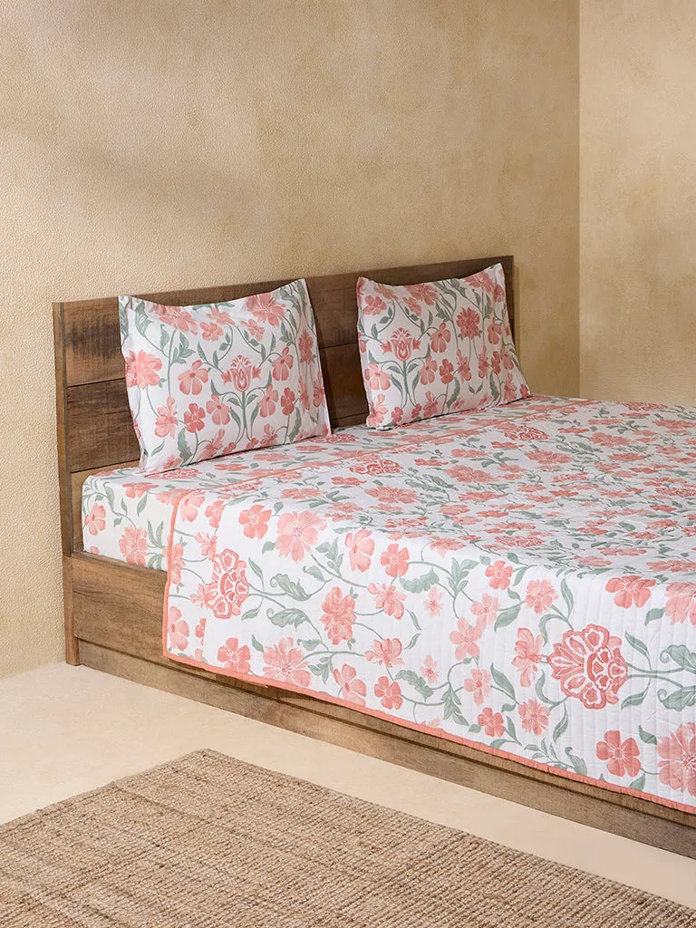 Westside Home Rust Foliage Design Reversible Double Bed Quilt
