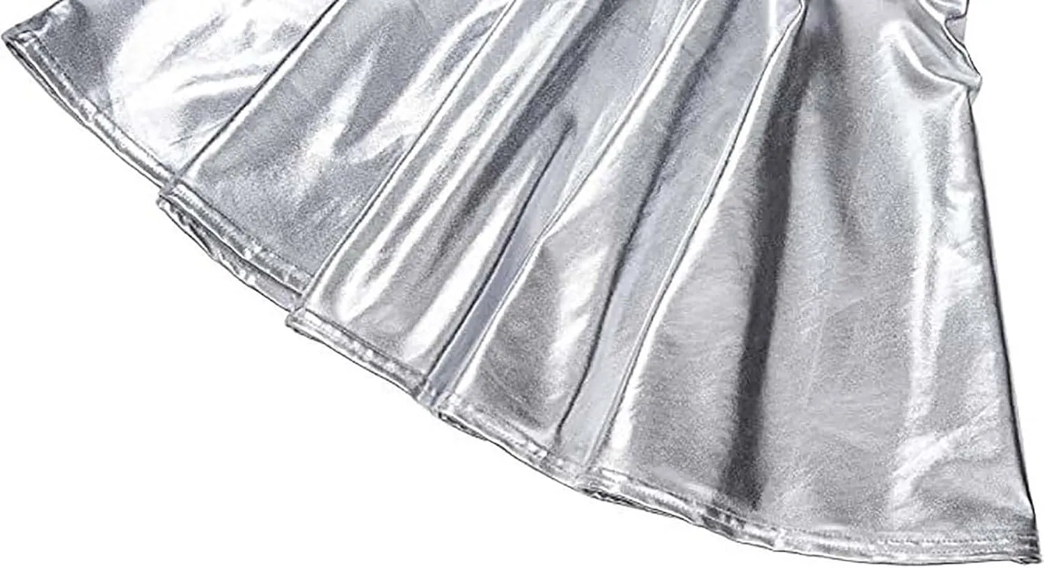 Women Faux Leather Mini Skirts Night Out Disco Short Skirt Sexy Performance Stage Pleated Skirt PU-Leather Skirts