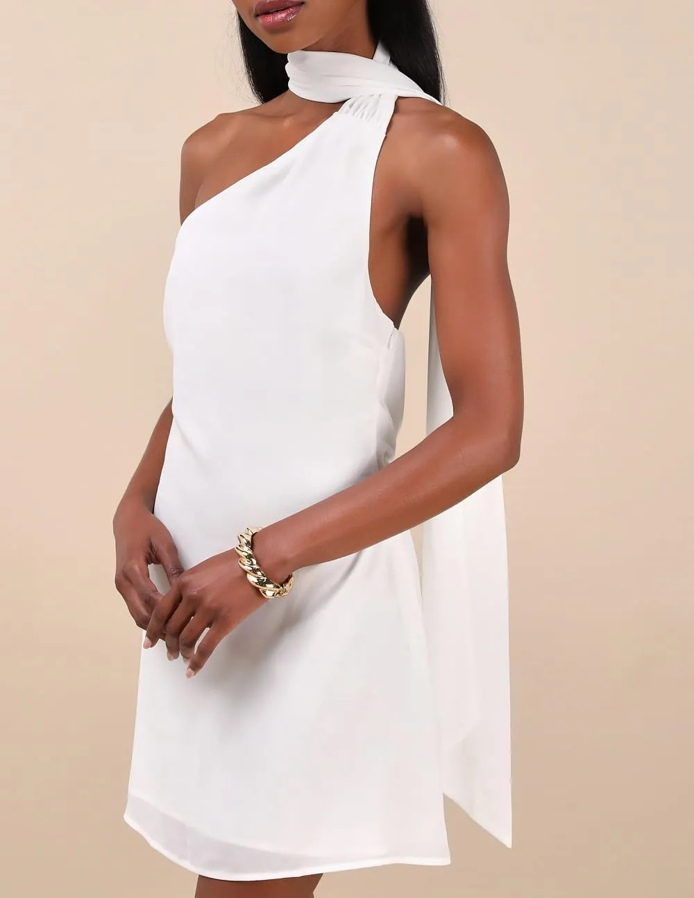 Women Halter Neck Mini Bodycon Dress with Scarf Sexy Backless Silk Satin Short Dress Club Party Dresses