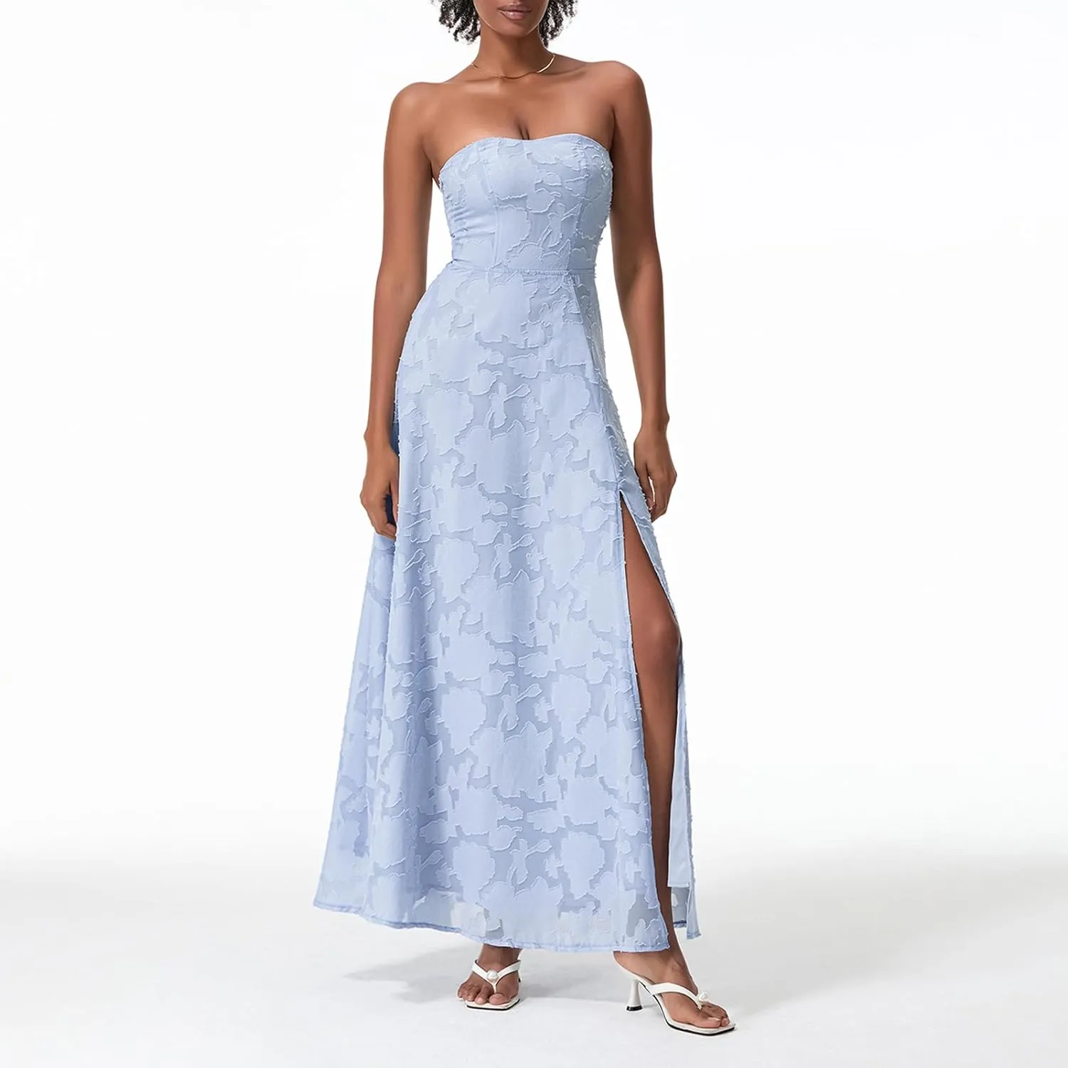 Women Y2k Satin Tube Maxi Dress Cut Out Backless Bodycon Strapless Dresses Cocktail 2025 Summer Beach Sundress