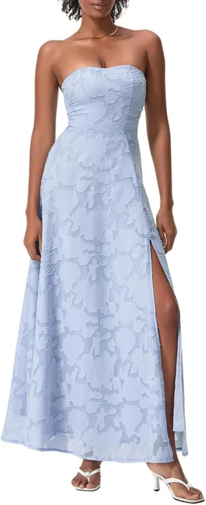 Women Y2k Satin Tube Maxi Dress Cut Out Backless Bodycon Strapless Dresses Cocktail 2025 Summer Beach Sundress