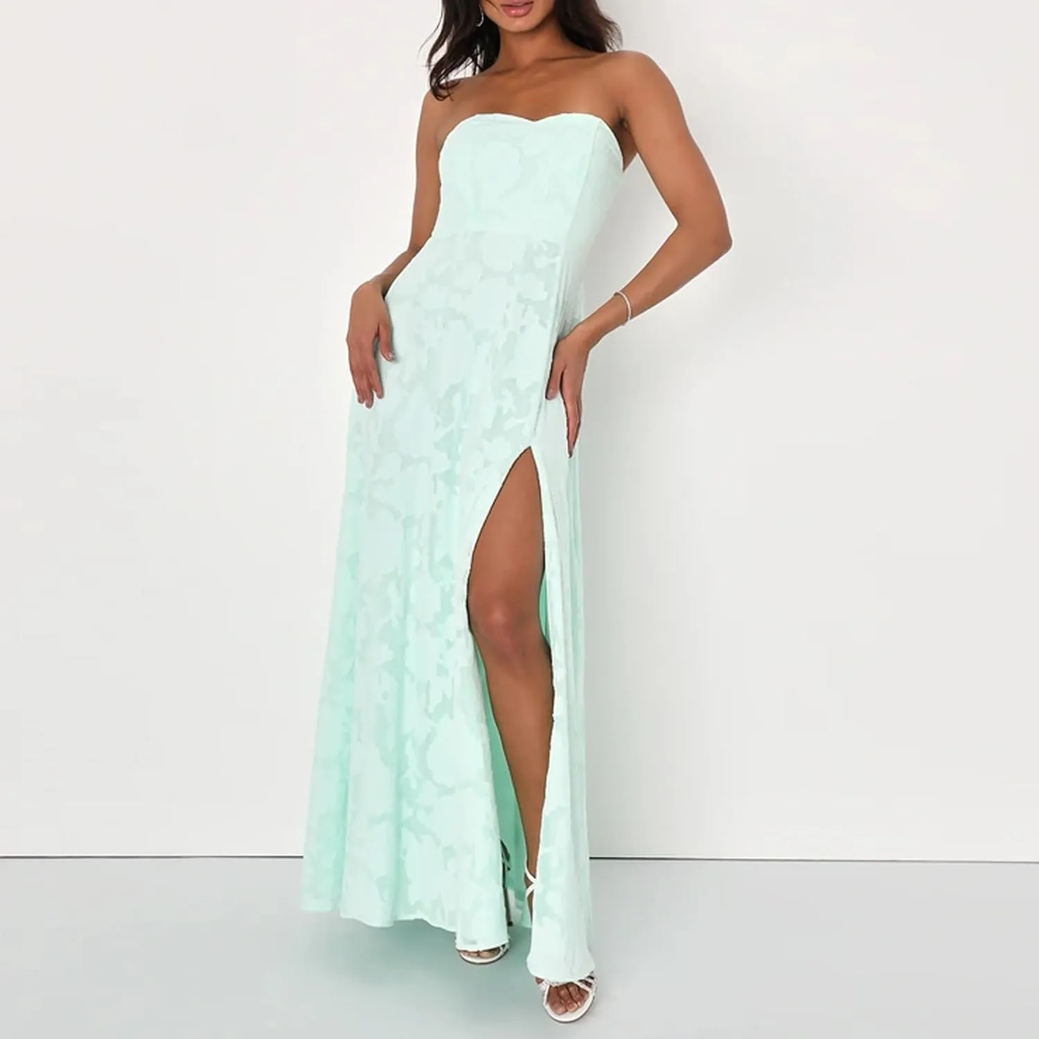 Women Y2k Satin Tube Maxi Dress Cut Out Backless Bodycon Strapless Dresses Cocktail 2025 Summer Beach Sundress
