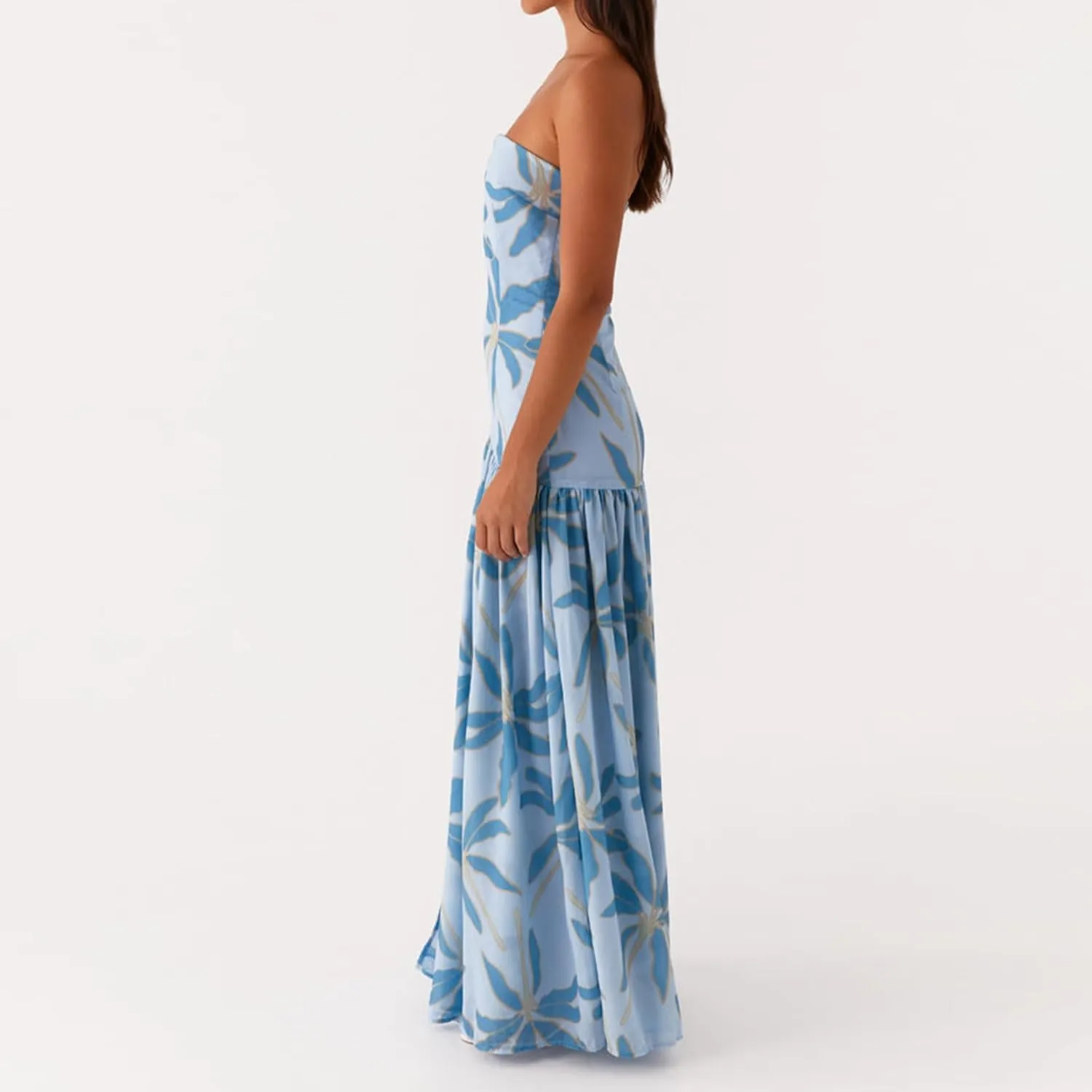 Women Y2k Satin Tube Maxi Dress Cut Out Backless Bodycon Strapless Dresses Cocktail 2025 Summer Beach Sundress