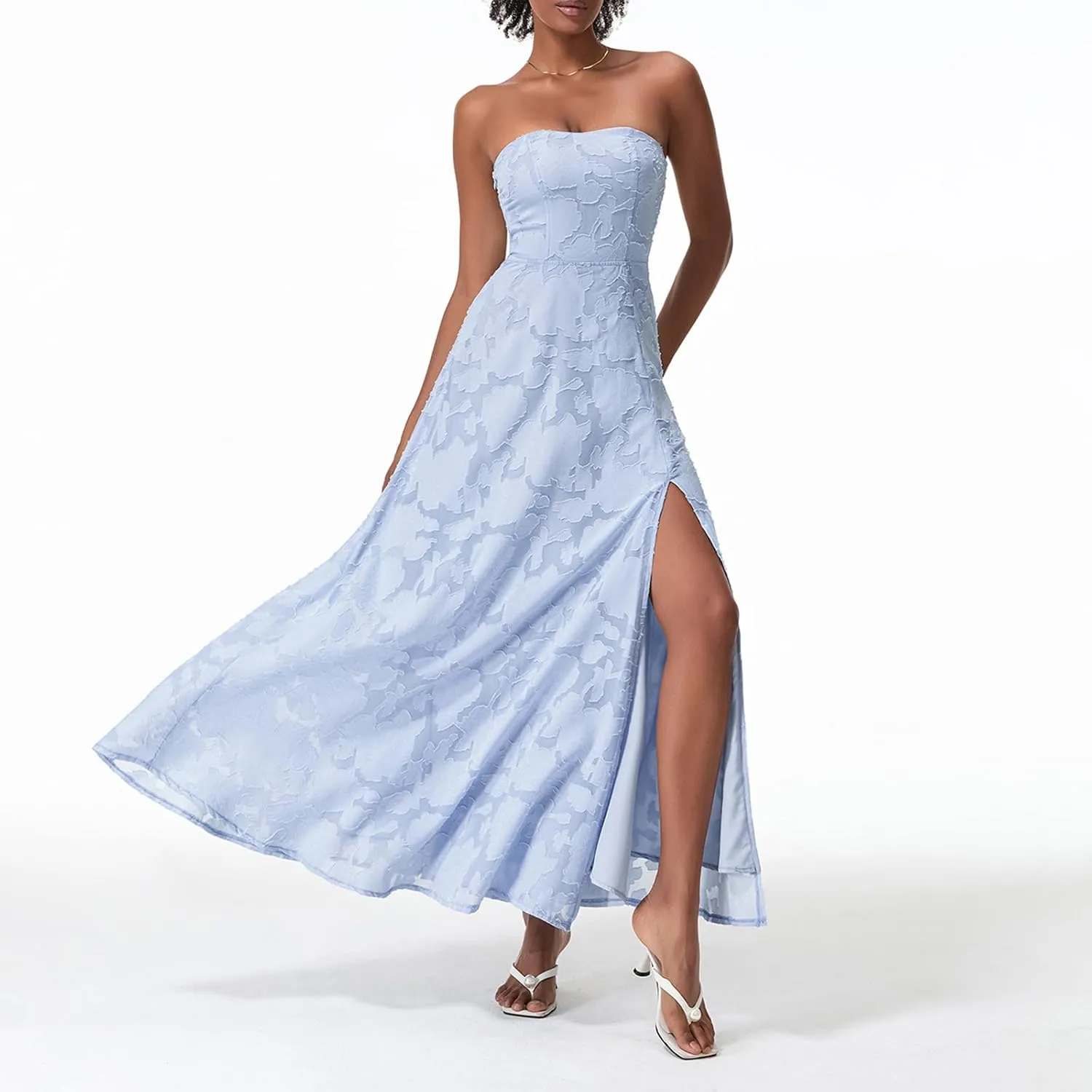 Women Y2k Satin Tube Maxi Dress Cut Out Backless Bodycon Strapless Dresses Cocktail 2025 Summer Beach Sundress