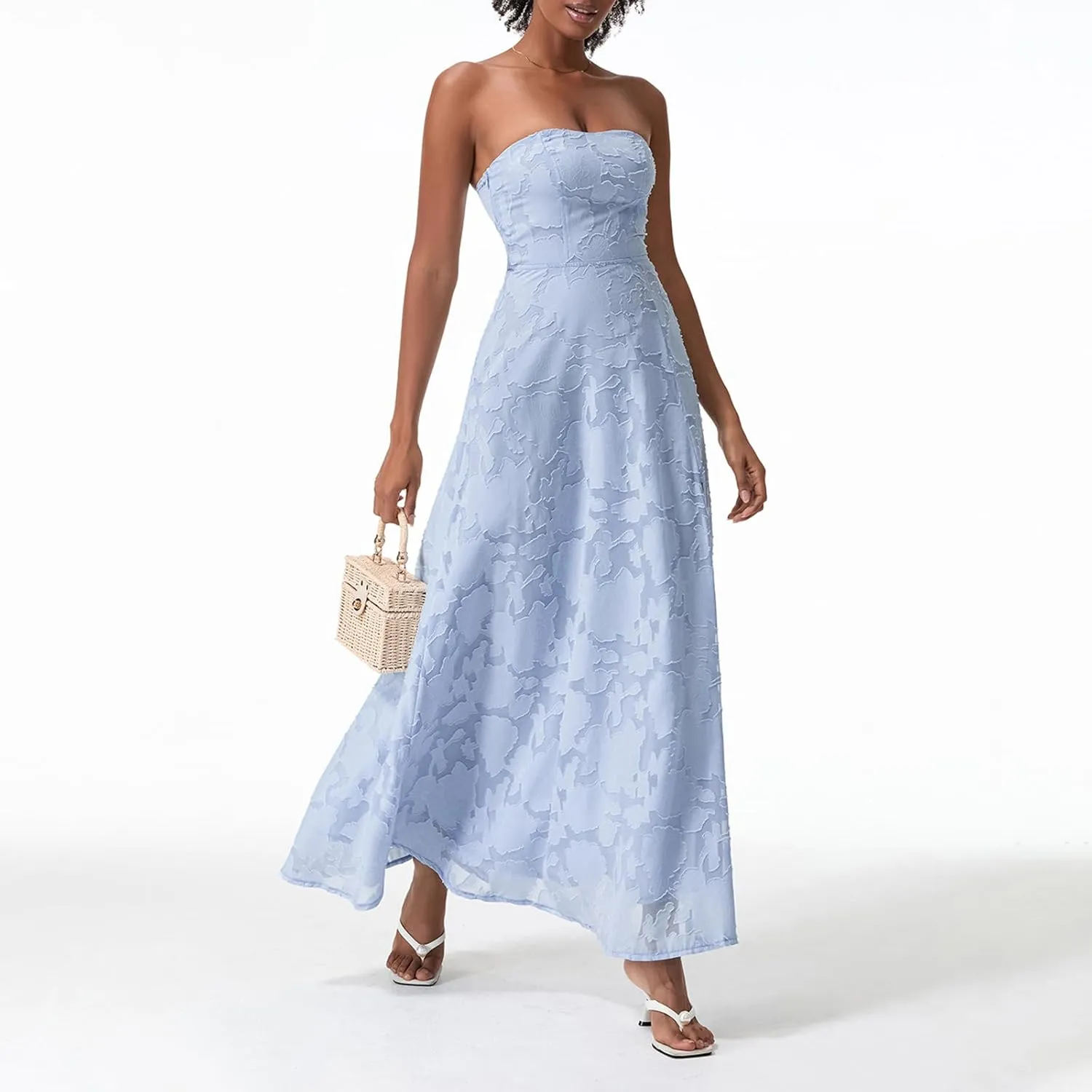 Women Y2k Satin Tube Maxi Dress Cut Out Backless Bodycon Strapless Dresses Cocktail 2025 Summer Beach Sundress