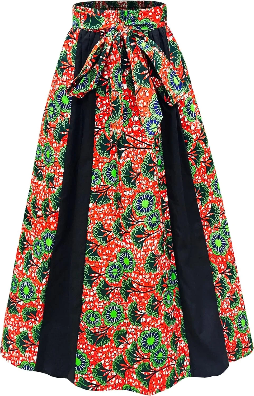 Women's African Wax Skirt Ankara Print Long Maxi Skirts with Pockets One Size