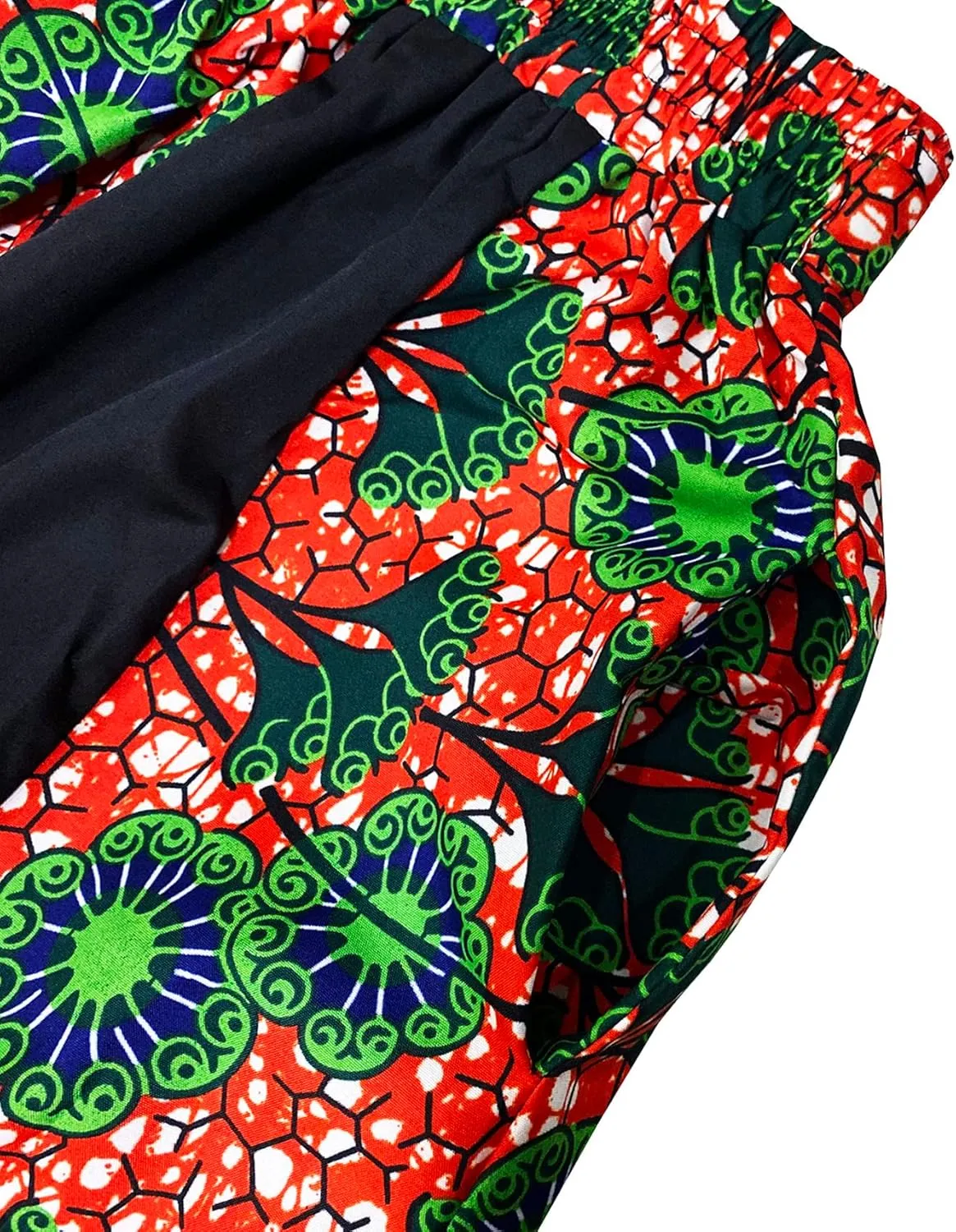 Women's African Wax Skirt Ankara Print Long Maxi Skirts with Pockets One Size