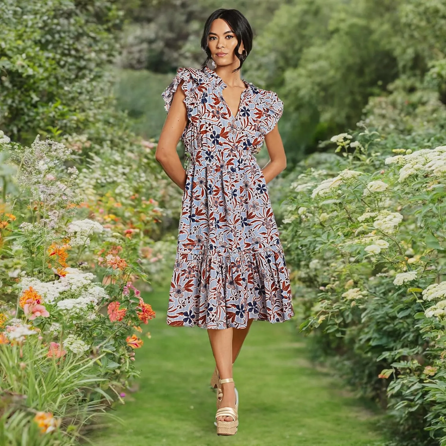 Women's Kenna Pleat Detail Midi Dress