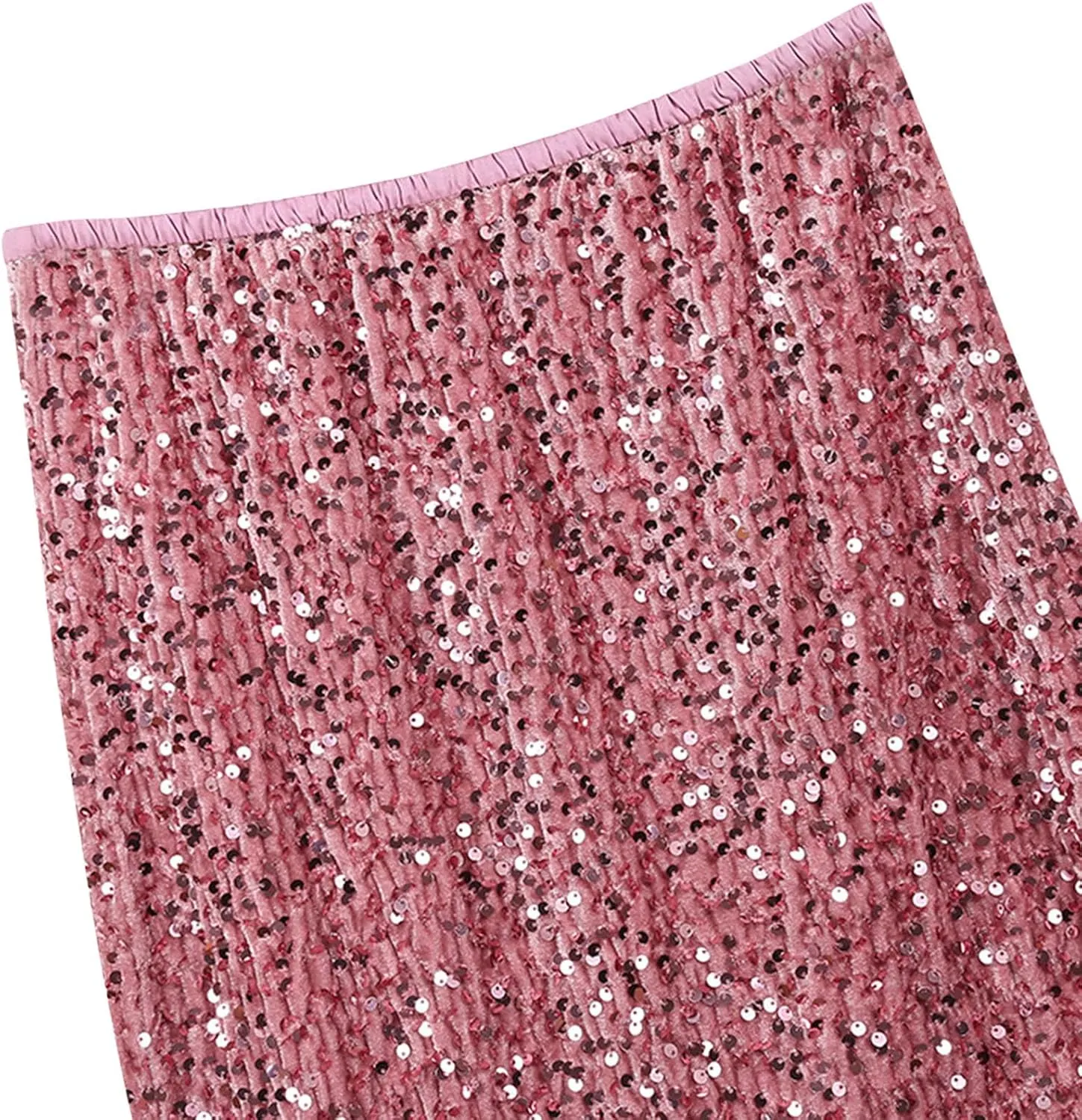 Women's Sequin Maxi Skirts Elastic High Waist Bodycon Long Mermaid Skirt Flared Wedding Party Formal Prom Skirts