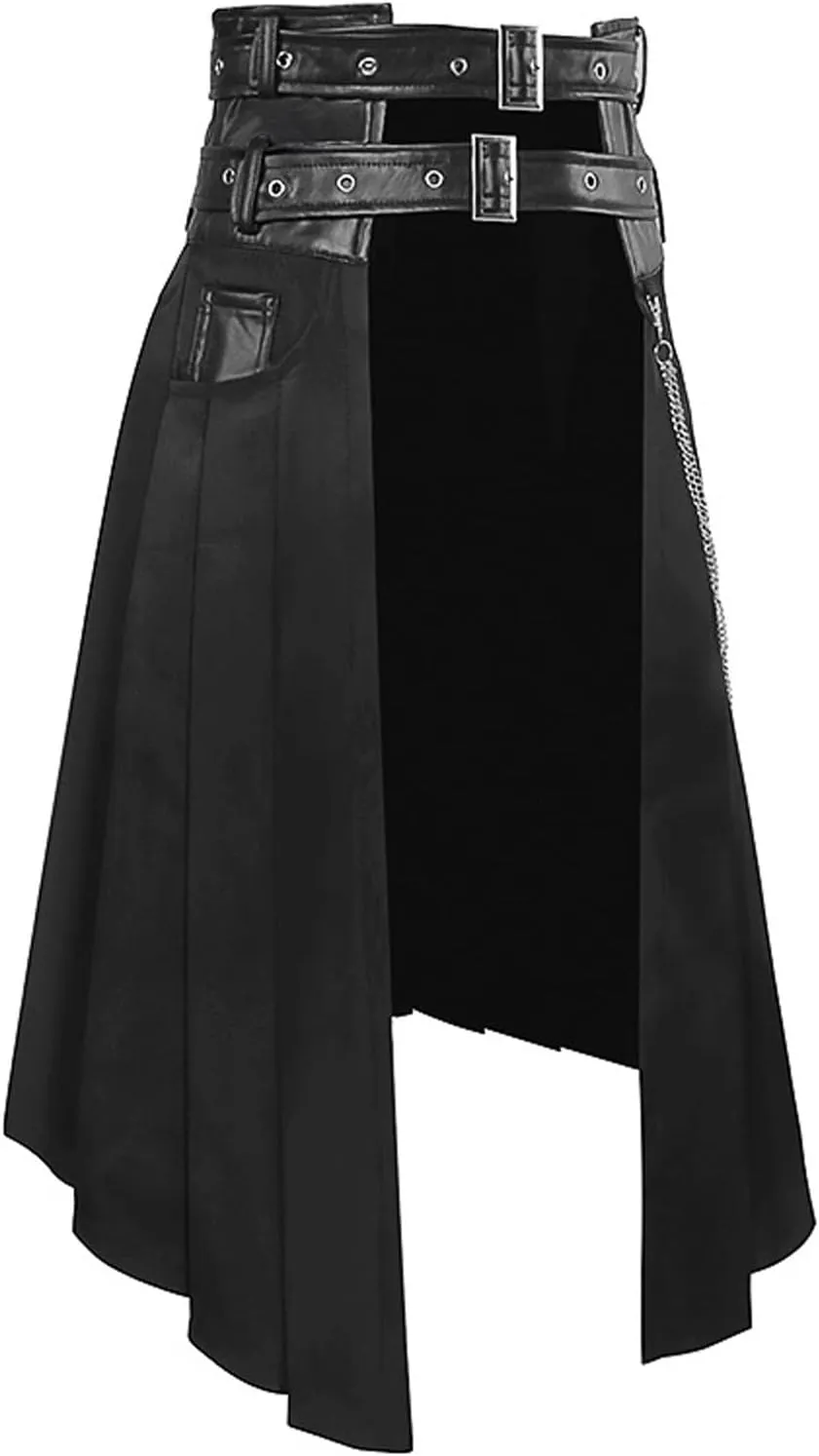 Womens Skirts Medieval Cosplay Punk Maxi Skirt Gothic Sexy Chain Matching Goth Skirts Steampunk Skirt