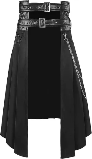 Womens Skirts Medieval Cosplay Punk Maxi Skirt Gothic Sexy Chain Matching Goth Skirts Steampunk Skirt