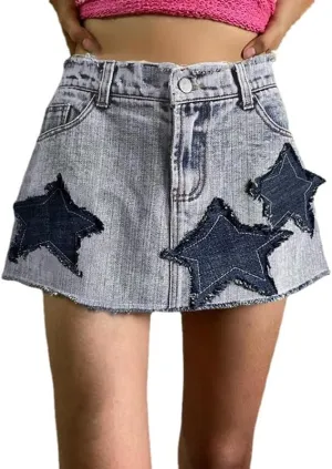 Y2K Denim Skirt Preppy Cute Skirt Aesthetic Y2K Skirt Dark Academia High Waisted A Line Skirt Fairy Grunge Streetwear
